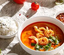 Тайский суп Том ям с креветками