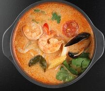 Суп Том Ям с тигровой креветкой