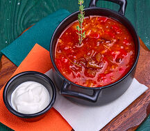 Суп с реберным мясом и красной фасолью