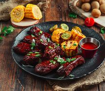 Свиные рёбрышки с соусом BBQ