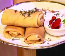 Блины с рисом и яйцом 