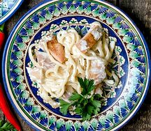 Сливочный лагман с курицей