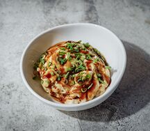 Жареный рис с креветками и шиитаке