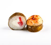 Запеченный с копченым лососем