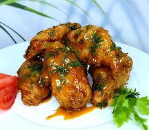 Куриные крылышки в медово-горчичном соусе