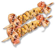 Шашлычки Мидии в беконе