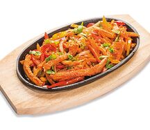 Жареный рубец с овощами