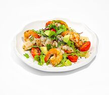 Креветки с рукколой и авокадо