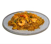 Лапша по китайски с креветкой