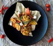 Салат с хрустящими баклажанами
