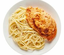 Курица по-французски со спагетти
