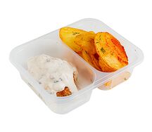 Котлета Панская с запеченным картофелем и грибным соусом