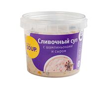 Охлажденный сливочный суп с шампиньонами и сыром