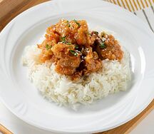 Курица в сладком чили с рисом