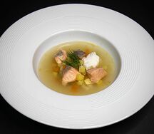 Уха из судака и семги