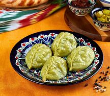 Манты со шпинатом и картофелем