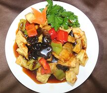 Жареный баклажан в китайском соусе