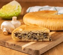Пирог с капустой и грибами