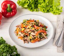 Салат с языком и аджикой