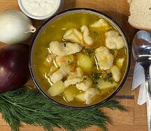 Суп куриный с клецками