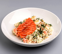 Оливье с лососем