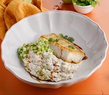 Судак с подкопченным киноа