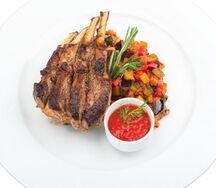 Каре ягненка с овощами