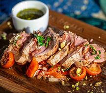 Тальята из свинины с беконом