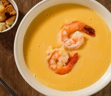 Сырный крем-суп с креветками