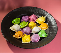 Разноцветные пельмени