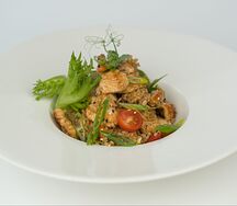 Рис с овощами и курицей