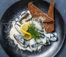 Мидии в сливочно-горчичном соусе