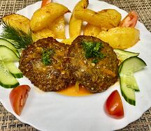 Котлета говяжья с гарниром