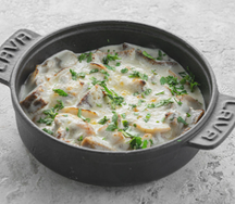 Жульен из языка с шампиньонами