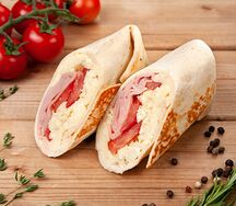 Буррито с яйцом, ветчиной и сыром