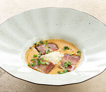 Тыквенный крем суп с брискетом и пармезаном