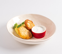 Детские куриные оладьи с картофельным пюре