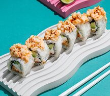 Ролл с угрём и креветкой