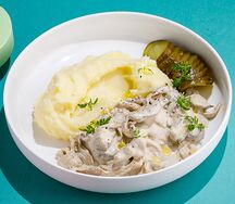 Бефстроганов с пюре