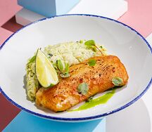 Судак с пастой орзо