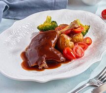 Утиная ножка конфи с овощами