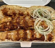 Люля куриный с грибами на мангале