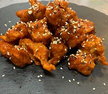 Чикен попкорн в соусе яннем