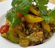 Курица в устричном соусе с рисом