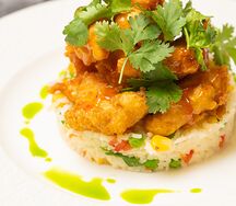 Курица в соусе свит чили с рисом