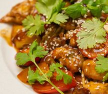 Удон гречневый с курицей и овощами