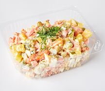 Оливье с лососем холодного копчения
