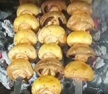 Шампиньоны на мангале