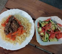 Обед с пловом по-Самаркандски