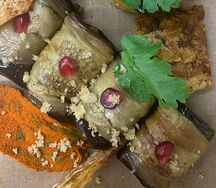 Рулетики из баклажанов с грецкими орехами